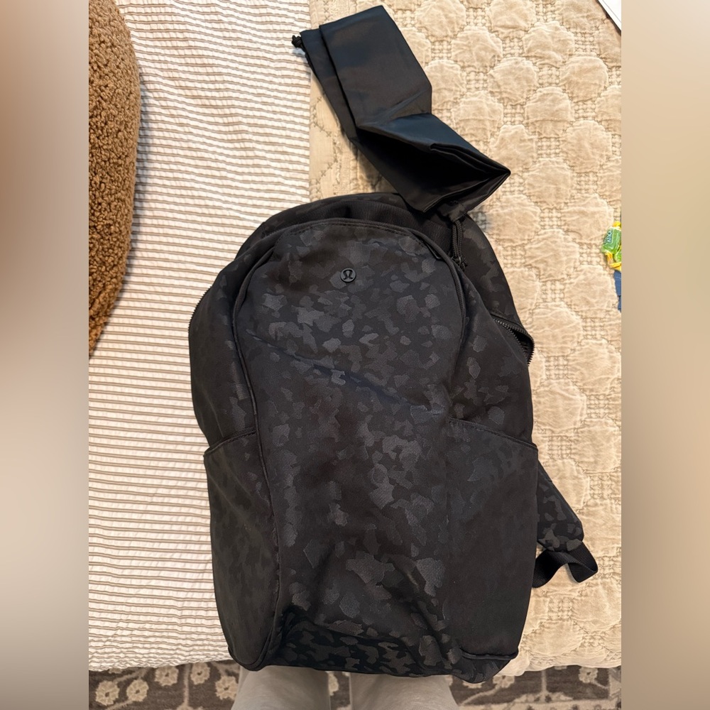 Lululemon Black Patterned Backpack - image 1